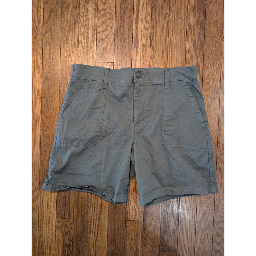 Lee Premium Gray Chino Everyday Walking Shorts Stretch Flex Waistband Size 12